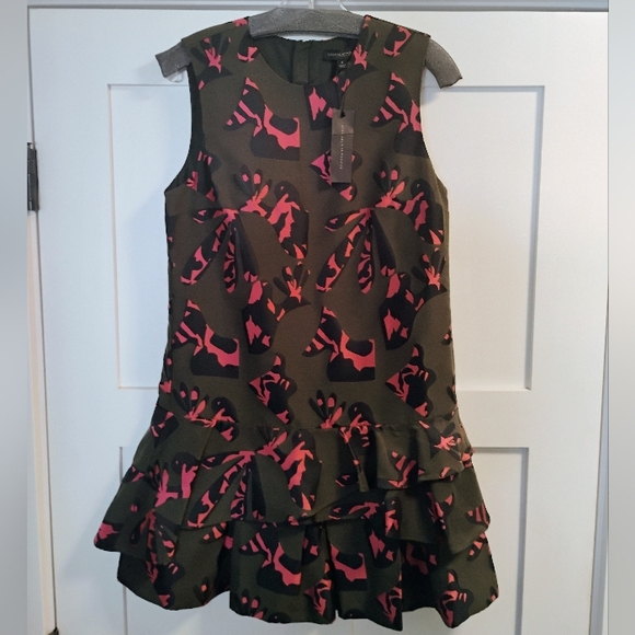 BANANA REPUBLIC Jigsaw Ruffle Drop Waist Dress Women - Picture 2 of 2